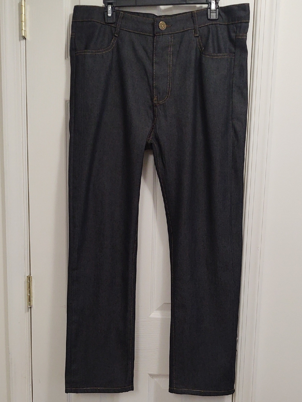 Denimize The World Jeans Wear Dark Indigo Jeans with Gold Stitching 36x29